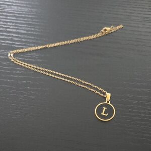 18K Gold Plated Stainless Steel Initial Pendant Necklace
